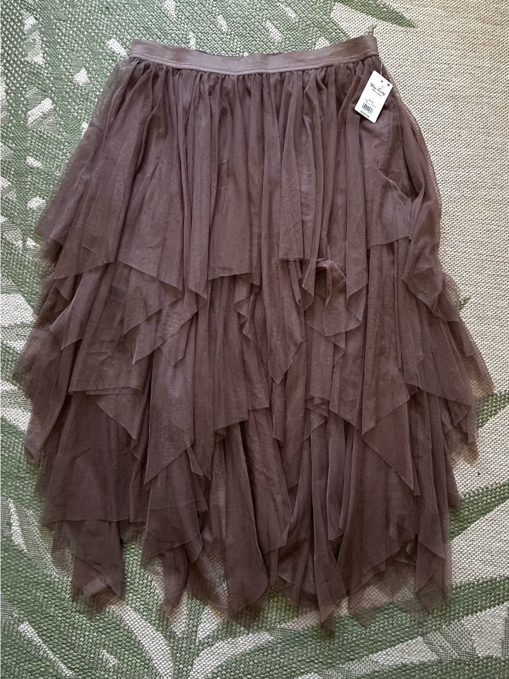 Lucky Brand Asymmetrical Layered Tulle Skirt in Brown NWT - Picture 1 of 5